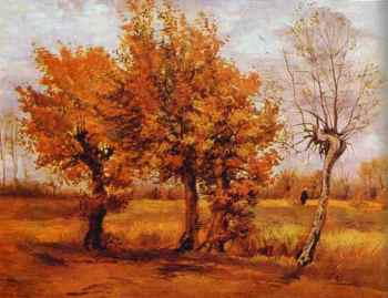 Vincent van Gogh - Peisaj de toamna cu copaci 1885