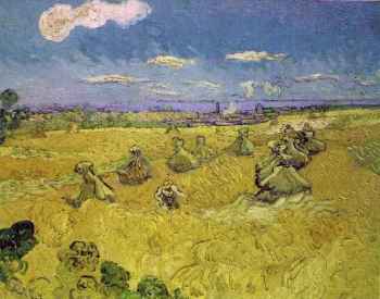 Vincent Van Gogh - Wheat Stacks with Reaper (July, 1890)
