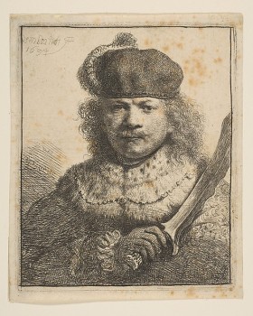 Rembrandt with Raised Sabre